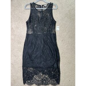 NWT Charlotte Russe Black Lace Sleeveless Midi Dress Large